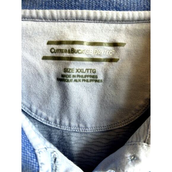 Cutter & Buck Mens XXL McDonalds Logo Polo Shirt Blue Striped LPGA Preppy VTG - Picture 3 of 9